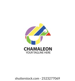 Chameleon line art logo design. Simple modern minimalist animal logo illustration vector.