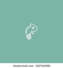 Chameleon Line Art. Simple Minimalist Logo Design Inspiration. Vector Illustration.