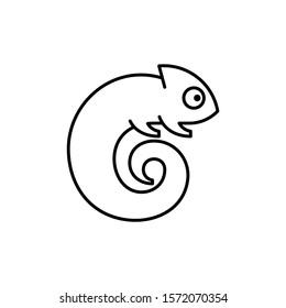 Chameleon line icon. Icon design. Template elements