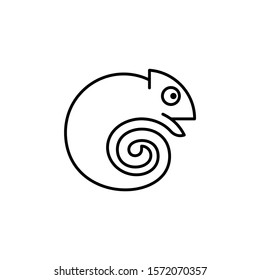 Chameleon line icon. Icon design. Template elements