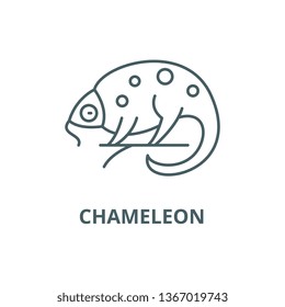 Chameleon line icon, vector. Chameleon outline sign, concept symbol, flat illustration