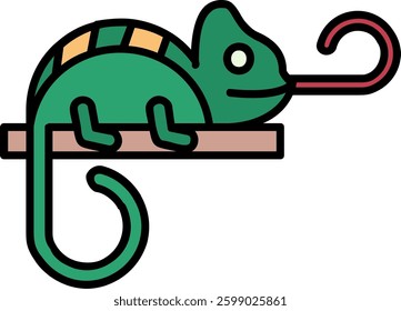 Chameleon Line vector Icon Design