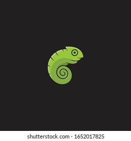 Chameleon lizard reptile silhouette animal. Vector Illustrator.