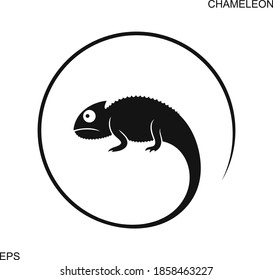 Chameleon logo. Abstract chameleon on white background