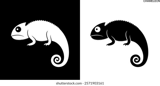 Chameleon logo. Abstract chameleon on white background