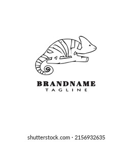 chameleon logo cartoon design template icon black modern isolated vector illustration