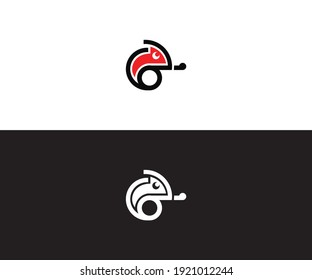 Chameleon logo. Colored bright chameleon. Isolated chameleon on a different backgrounds. Vector illustration