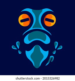 Chameleon logo. Colorful lizard design with dark background. Abstract vector illustration. Isolated with navy background for t-shirt, poster, clothing, merch, apparel. 