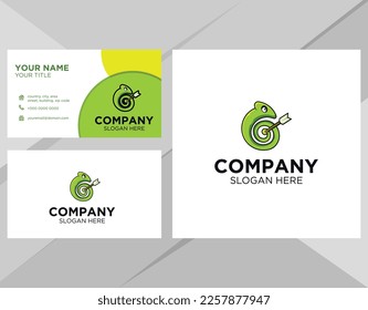 Chameleon logo for company with business card template