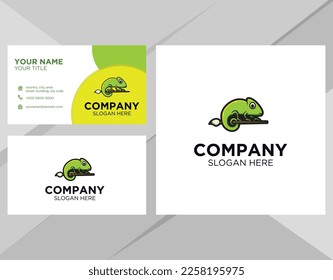 Chameleon logo for company with business card template