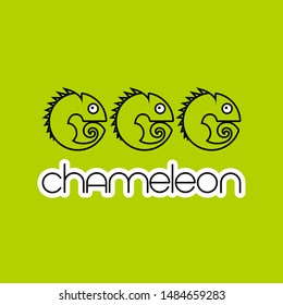CHAMELEON.  Logo Design.  Animal symbol. Simple vector illustration for graphic and web design. 