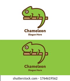 Chameleon Logo Design With Editable Slogan