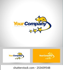 Chameleon Logo Design. Icon of a chameleon and company name text.