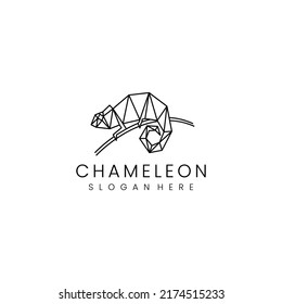 Chameleon logo design icon template