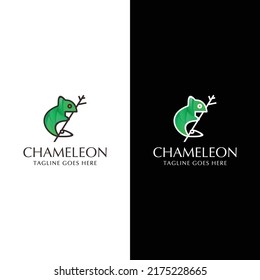 Chameleon logo design icon template