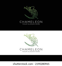 Chameleon logo design icon template