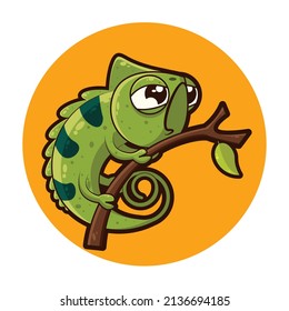 chameleon logo design, chameleon illustration, vector design
