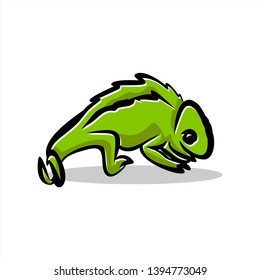 chameleon logo design inspiration . chameleon logo template . cartoon chameleon icon