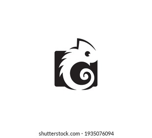 Chameleon logo design. Lizard animal, Exotic animal, Chameleon logo template.