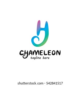 Chameleon logo design template