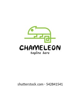 Chameleon logo design template