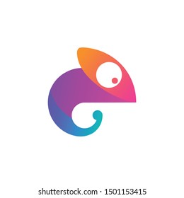 chameleon logo design template inspiration, vector illustration