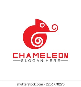Plantilla de diseño del logotipo de Chameleon. Ilustración del vector