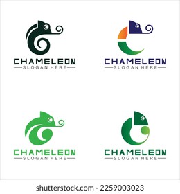 Designvorlage für Chameleon-Logo. Vektorgrafik