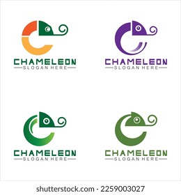 Chameleon logo design template. Vector illustration