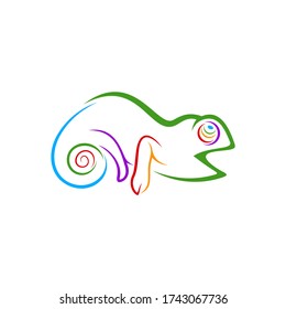 Chameleon logo design vector. Icon Symbol. Template Illustration
