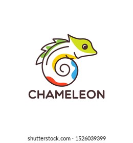 chameleon logo Design Vector illustration 