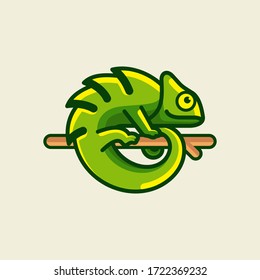 Chameleon Logo Design Vector Illustration