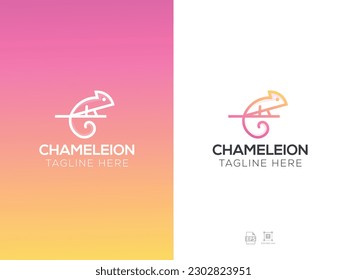 Chameleon logo design vector illustration