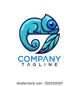 Chameleon logo design vector template