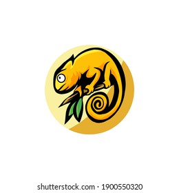 chameleon logo graphic design illustration