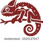 Chameleon logo icon design vector illustration template. Aboriginal art Chameleon vector.