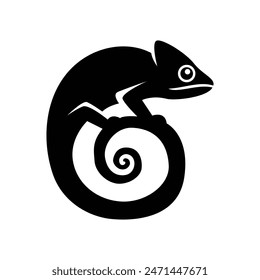Chameleon logo icon design vector illustration template