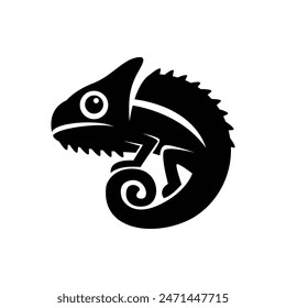 Chameleon logo icon design vector illustration template