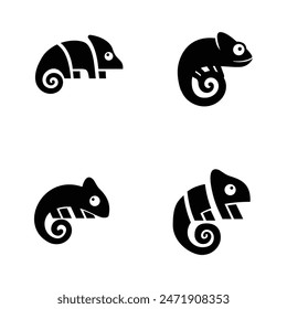 Chameleon logo icon design vector illustration template