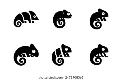 Chameleon logo icon design vector illustration template