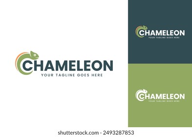 Plantilla de Ilustración vectorial de diseño de ícono de logotipo de camaleón