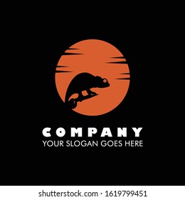 Chameleon logo icon vector illustration