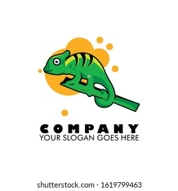 Chameleon logo icon vector illustration