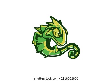 chameleon logo illustration vector image