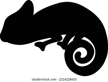 Chameleon Logo Kids Drawing Cartoon. Reptile Icon Cute Character. Animal Mascot Vector Illustration
