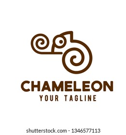 Chameleon logo line art design