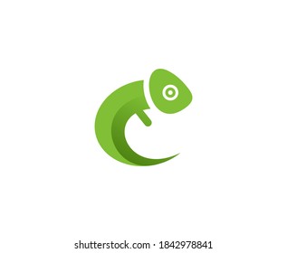 Chameleon logo lizard vector icon 