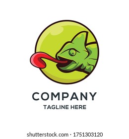 
chameleon logo mascot vector design illustration