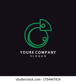 
Chameleon logo, simple chameleon logo template