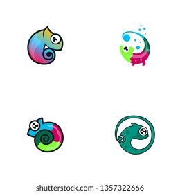 Chameleon logo template. Chameleon logo concept vector. Reptile logo template